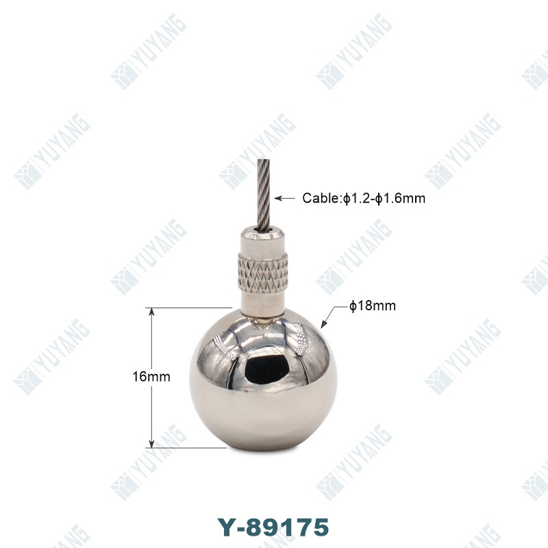 brass cable gripper with round ball shape for hanging kits Y-89175